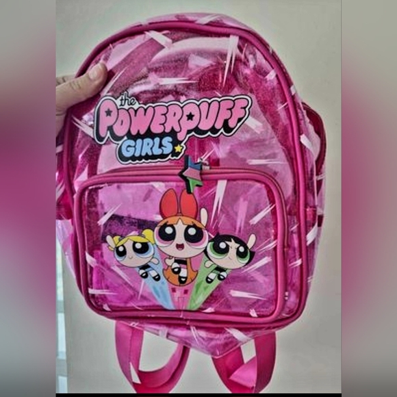 Fun Transparent Pink Powerpuff small backpack - Picture 2 of 4